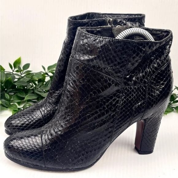 Sam Edelman Salina 2 Ankle Booties Black Snakeskin Embossed 7.5 - Picture 10 of 10
